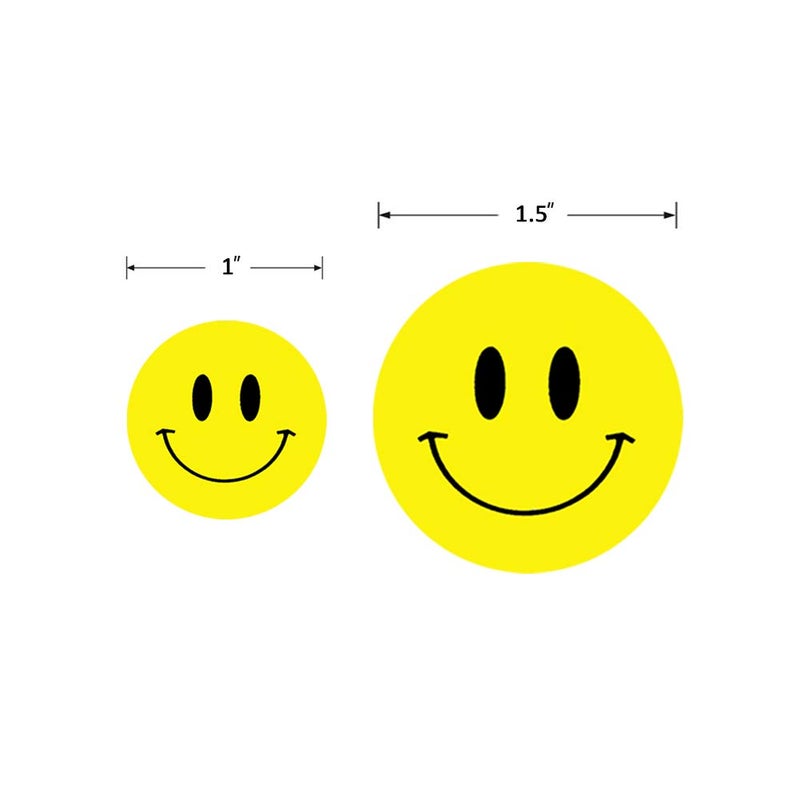 Hcode Happy Face Circle Dots Paper Labels Reward Stickers - Teachers Stickers, 500 Pieces per Roll (1.5 inch Yellow) - Image 3